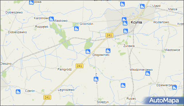 mapa Głogowiniec, Głogowiniec na mapie Targeo