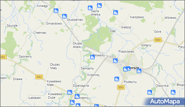 mapa Głowbity, Głowbity na mapie Targeo