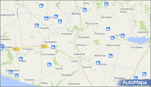 mapa Główczyn gmina Dobrzyń nad Wisłą, Główczyn gmina Dobrzyń nad Wisłą na mapie Targeo