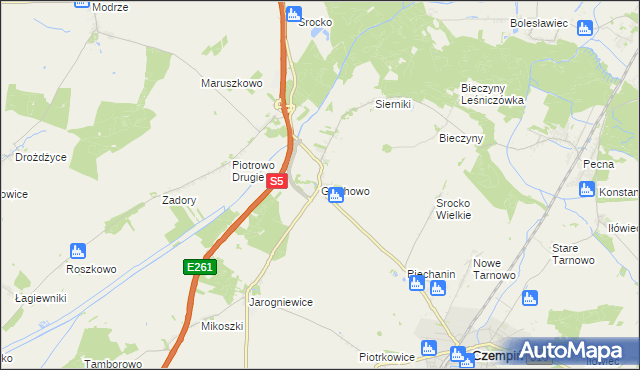 mapa Głuchowo gmina Czempiń, Głuchowo gmina Czempiń na mapie Targeo