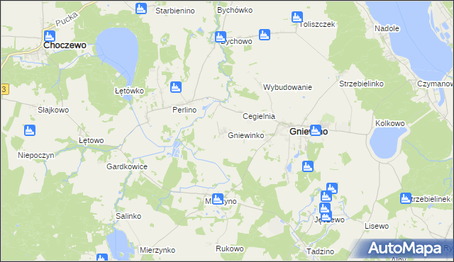 mapa Gniewinko, Gniewinko na mapie Targeo