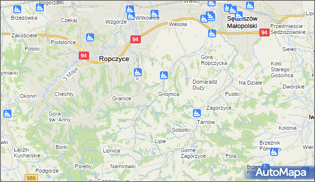 mapa Gnojnica, Gnojnica na mapie Targeo