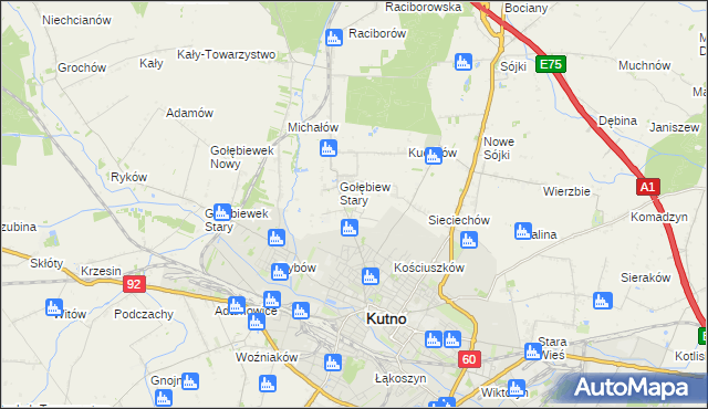 mapa Gołębiew Nowy, Gołębiew Nowy na mapie Targeo