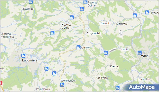 mapa Golejów, Golejów na mapie Targeo