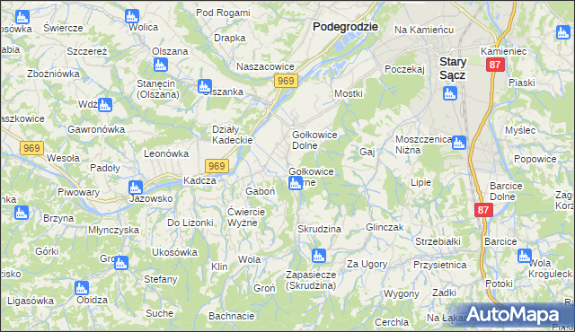 mapa Gołkowice Górne, Gołkowice Górne na mapie Targeo