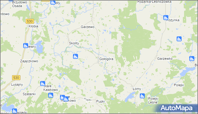 mapa Gołogóra gmina Świątki, Gołogóra gmina Świątki na mapie Targeo