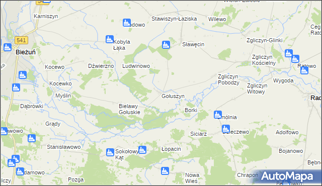 mapa Gołuszyn, Gołuszyn na mapie Targeo