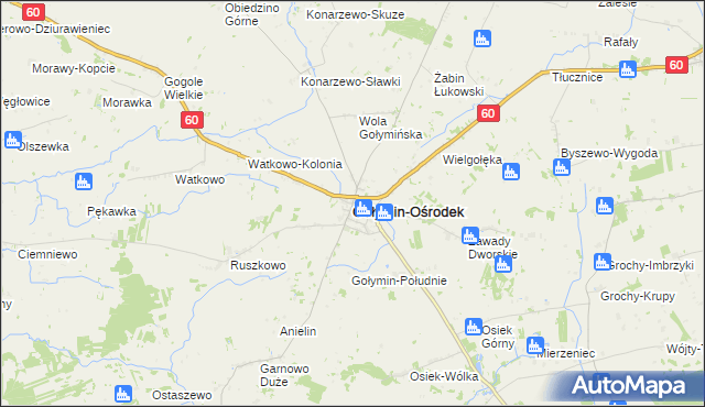 mapa Gołymin-Ośrodek, Gołymin-Ośrodek na mapie Targeo