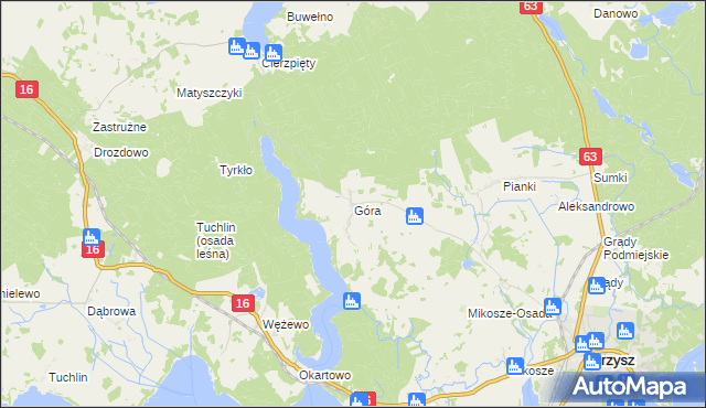mapa Góra gmina Orzysz, Góra gmina Orzysz na mapie Targeo