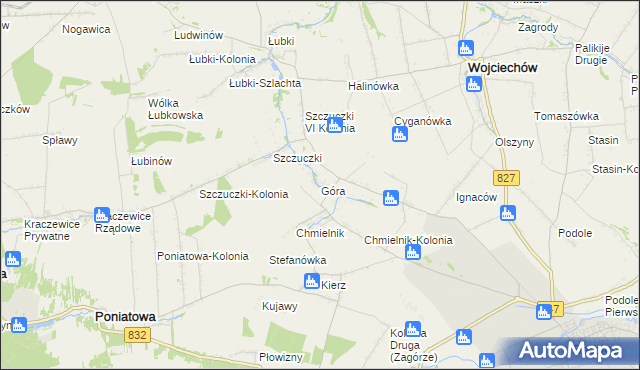 mapa Góra gmina Wojciechów, Góra gmina Wojciechów na mapie Targeo