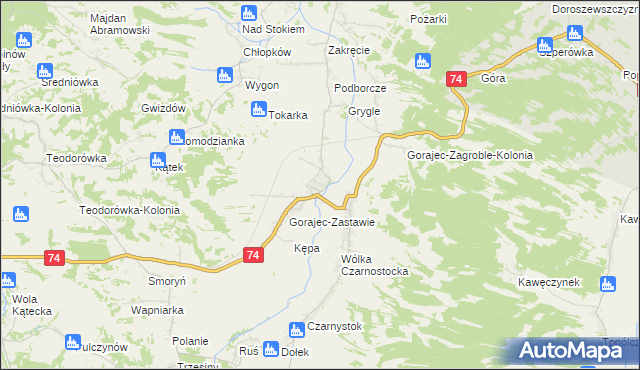mapa Gorajec-Stara Wieś, Gorajec-Stara Wieś na mapie Targeo