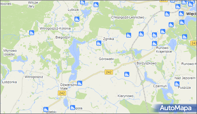 mapa Górowatki, Górowatki na mapie Targeo