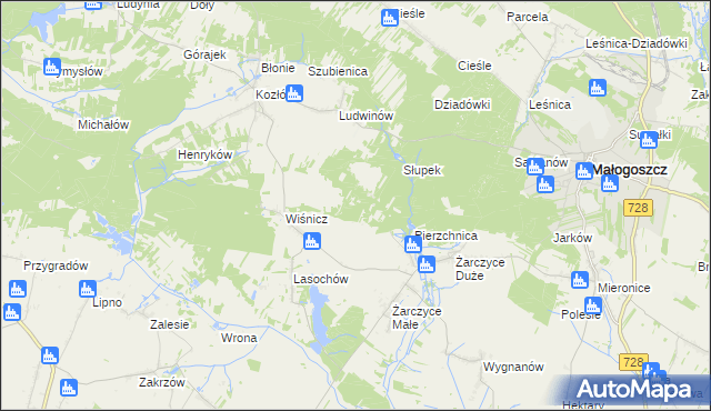 mapa Góry Lasochowskie, Góry Lasochowskie na mapie Targeo