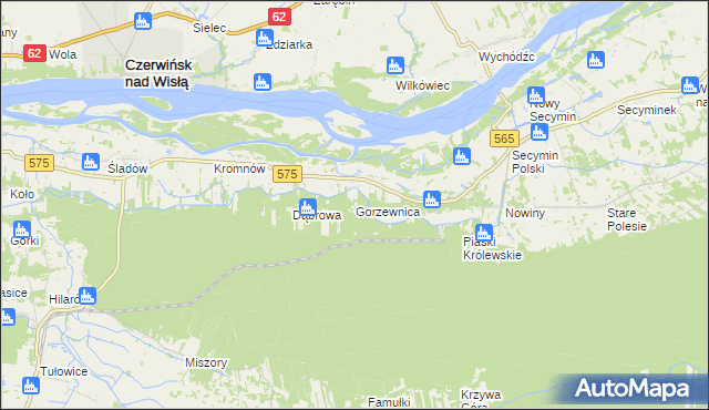 mapa Gorzewnica, Gorzewnica na mapie Targeo