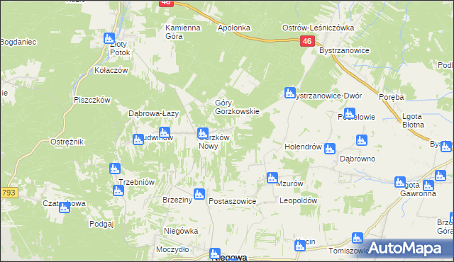 mapa Gorzków Stary, Gorzków Stary na mapie Targeo