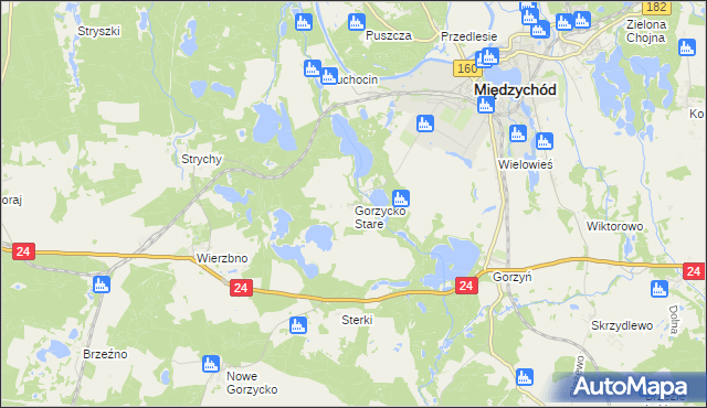 mapa Gorzycko Stare, Gorzycko Stare na mapie Targeo