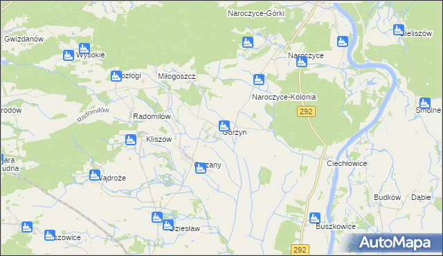 mapa Górzyn gmina Rudna, Górzyn gmina Rudna na mapie Targeo