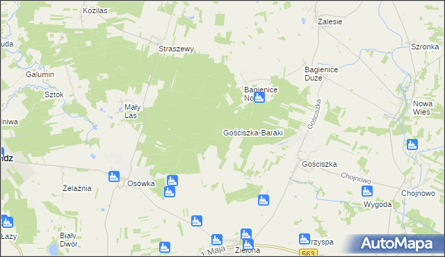 mapa Gościszka-Baraki, Gościszka-Baraki na mapie Targeo