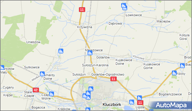mapa Gotartów, Gotartów na mapie Targeo