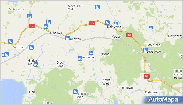 mapa Grabek gmina Mikołajki, Grabek gmina Mikołajki na mapie Targeo