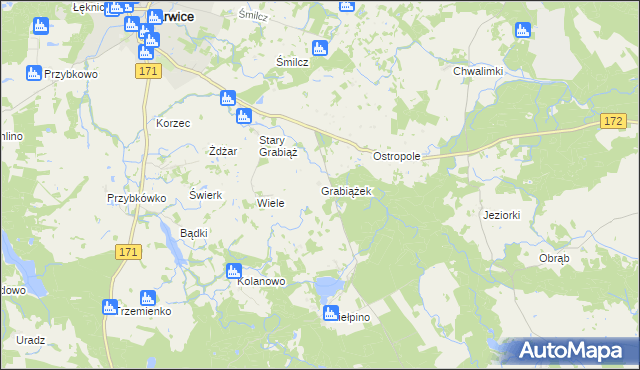 mapa Grabiążek, Grabiążek na mapie Targeo