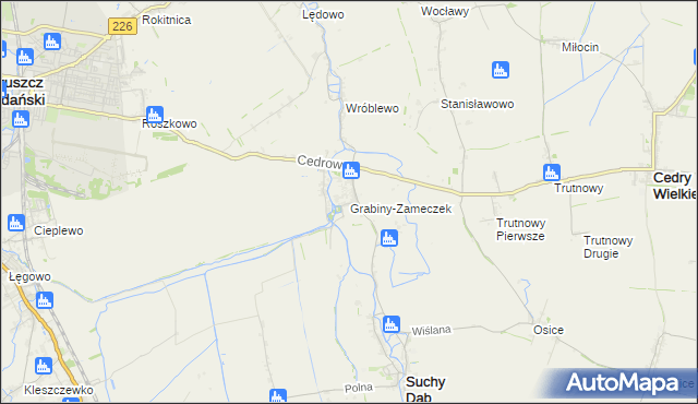 mapa Grabiny-Zameczek, Grabiny-Zameczek na mapie Targeo