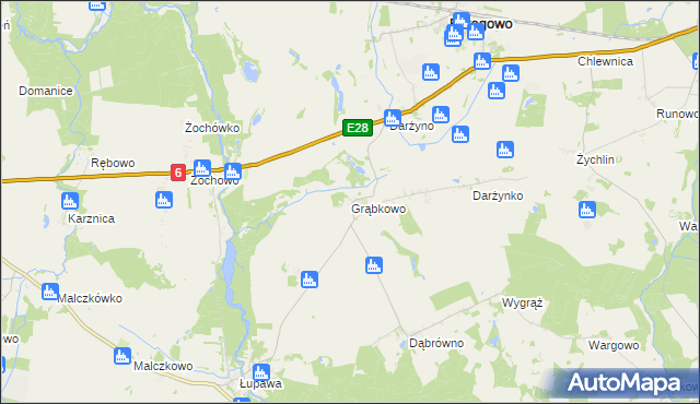 mapa Grąbkowo gmina Potęgowo, Grąbkowo gmina Potęgowo na mapie Targeo