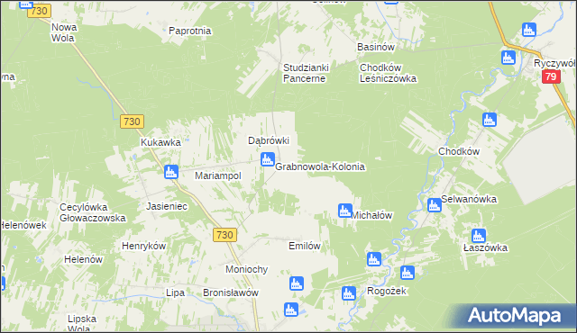 mapa Grabnowola, Grabnowola na mapie Targeo