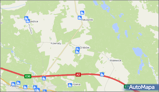 mapa Grabów gmina Torzym, Grabów gmina Torzym na mapie Targeo
