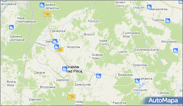 mapa Grabów Nowy, Grabów Nowy na mapie Targeo