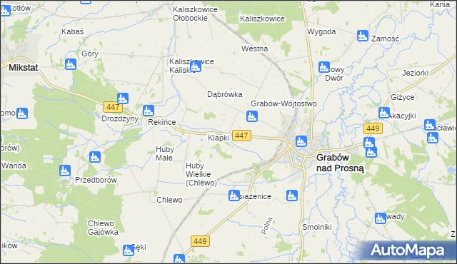 mapa Grabów-Pustkowie, Grabów-Pustkowie na mapie Targeo