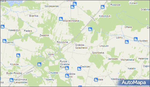 mapa Grabów Szlachecki, Grabów Szlachecki na mapie Targeo