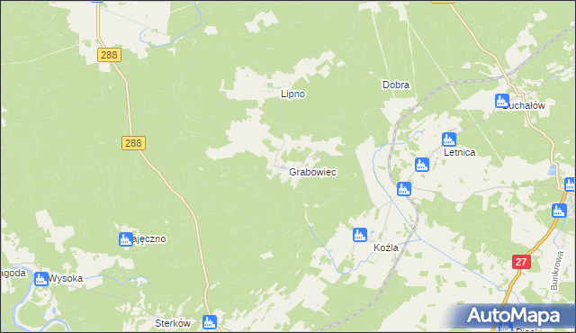 mapa Grabowiec gmina Świdnica, Grabowiec gmina Świdnica na mapie Targeo