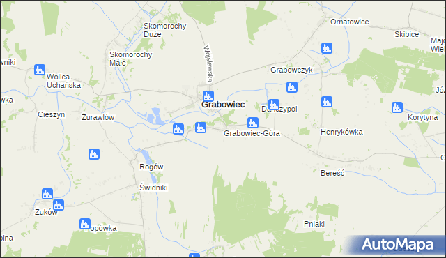 mapa Grabowiec-Góra, Grabowiec-Góra na mapie Targeo