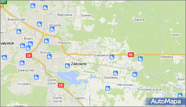 mapa Grabówka gmina Supraśl, Grabówka gmina Supraśl na mapie Targeo