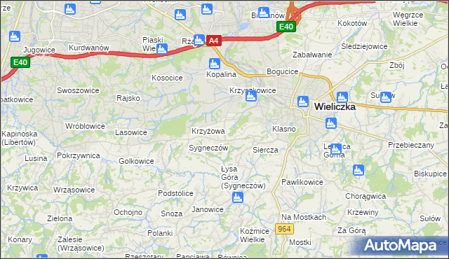 mapa Grabówki gmina Wieliczka, Grabówki gmina Wieliczka na mapie Targeo
