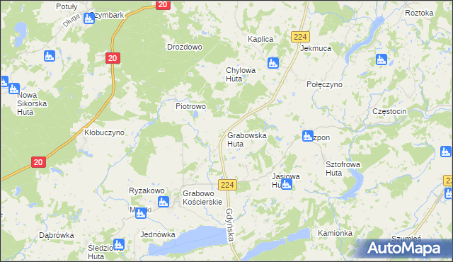 mapa Grabowska Huta, Grabowska Huta na mapie Targeo