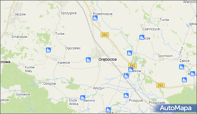 mapa Grębocice, Grębocice na mapie Targeo