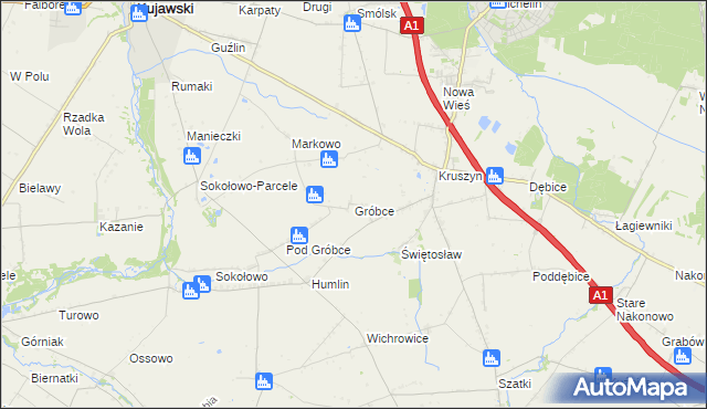 mapa Gróbce, Gróbce na mapie Targeo