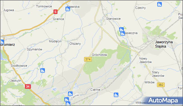 mapa Grochotów, Grochotów na mapie Targeo