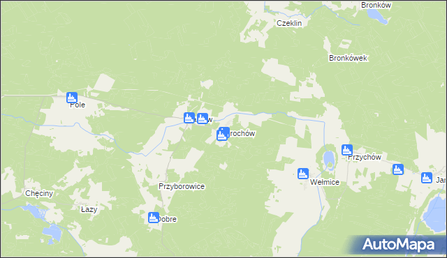 mapa Grochów gmina Gubin, Grochów gmina Gubin na mapie Targeo