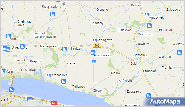 mapa Grochowalsk, Grochowalsk na mapie Targeo