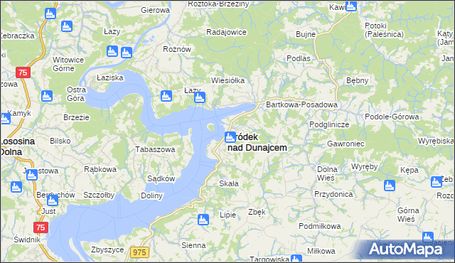 mapa Gródek nad Dunajcem, Gródek nad Dunajcem na mapie Targeo
