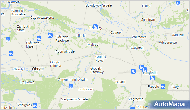 mapa Gródek Nowy, Gródek Nowy na mapie Targeo