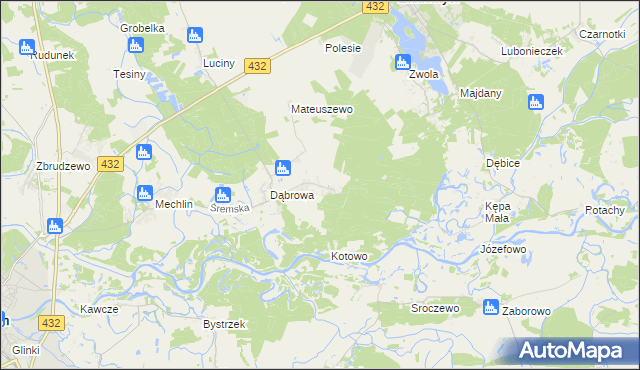 mapa Grodzewo, Grodzewo na mapie Targeo