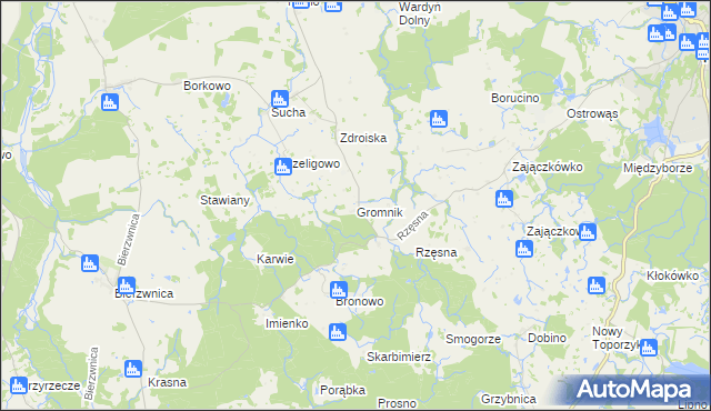 mapa Gromnik gmina Połczyn-Zdrój, Gromnik gmina Połczyn-Zdrój na mapie Targeo