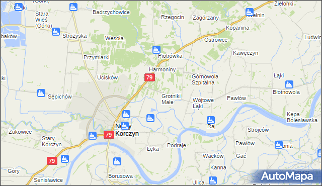 mapa Grotniki Małe, Grotniki Małe na mapie Targeo