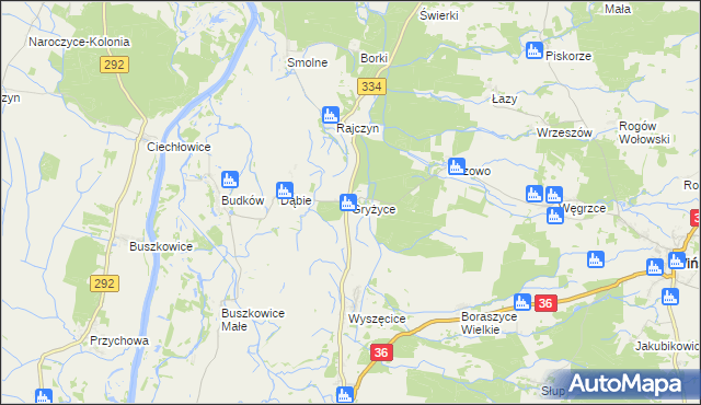 mapa Gryżyce gmina Wińsko, Gryżyce gmina Wińsko na mapie Targeo