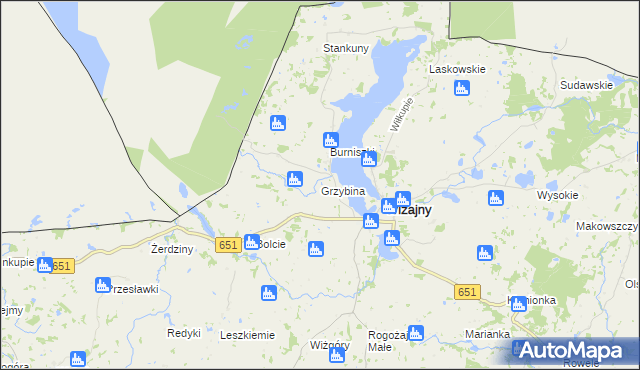 mapa Grzybina, Grzybina na mapie Targeo