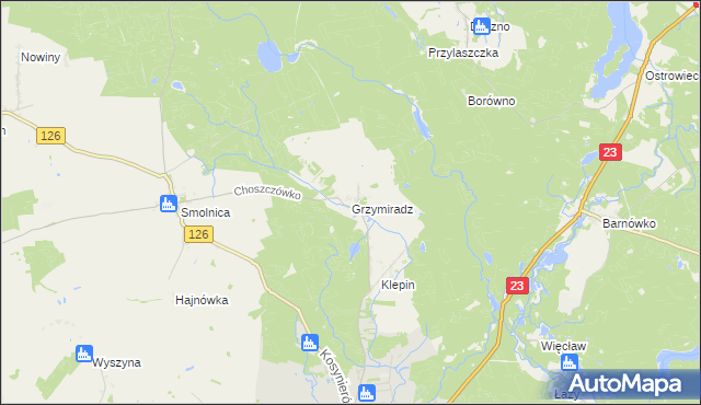 mapa Grzymiradz, Grzymiradz na mapie Targeo